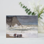 Claude Monet - Rough Sea at Etretat Dankeskarte (Stehend Vorderseite)