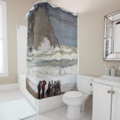 Claude Monet - Rough Sea at Etretat Duschvorhang (Beispiel)