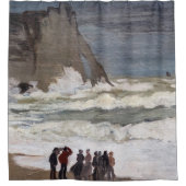 Claude Monet - Rough Sea at Etretat Duschvorhang (Vorderseite)