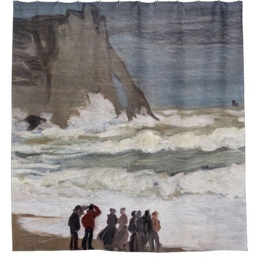 Claude Monet - Rough Sea at Etretat Duschvorhang (Vorderseite)