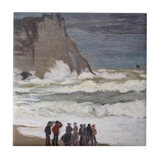 Claude Monet - Rough Sea at Etretat Fliese (Vorderseite)