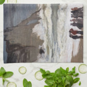 Claude Monet - Rough Sea at Etretat Geschirrtuch (Gefaltet)