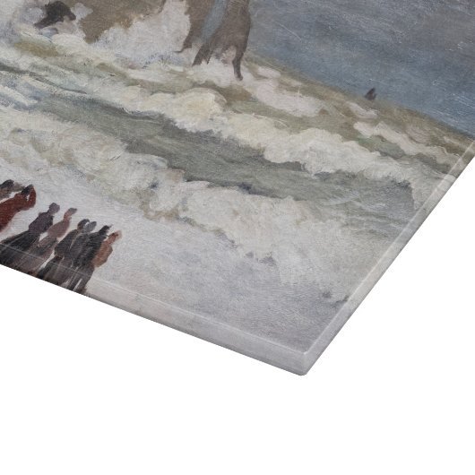 Claude Monet - Rough Sea at Etretat Schneidebrett (Ecke)