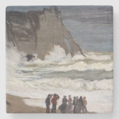 Claude Monet - Rough Sea at Etretat Steinuntersetzer (Vorderseite)
