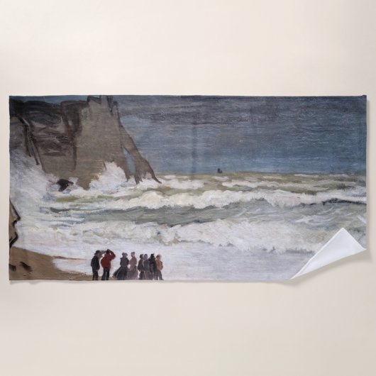 Claude Monet - Rough Sea at Etretat Strandtuch (Vorderseite)