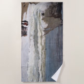 Claude Monet - Rough Sea at Etretat Strandtuch (Vorderseite)