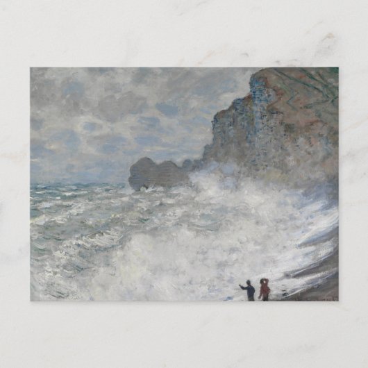 Claude Monet - Rough Weather at Étretat Postkarte (Vorderseite)