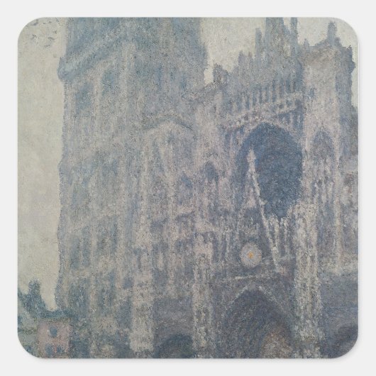 Claude Monet | Ruen Cathedral, Westportal Quadratischer Aufkleber (Vorderseite)