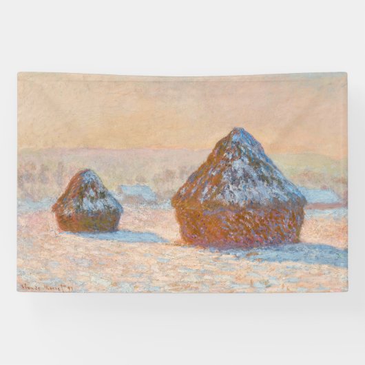 Claude Monet - Rührstäbe, Schneeeffekt, Morgen Banner (Horizontal)