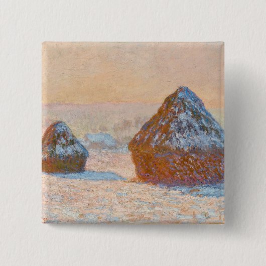 Claude Monet - Rührstäbe, Schneeeffekt, Morgen Button (Vorderseite)
