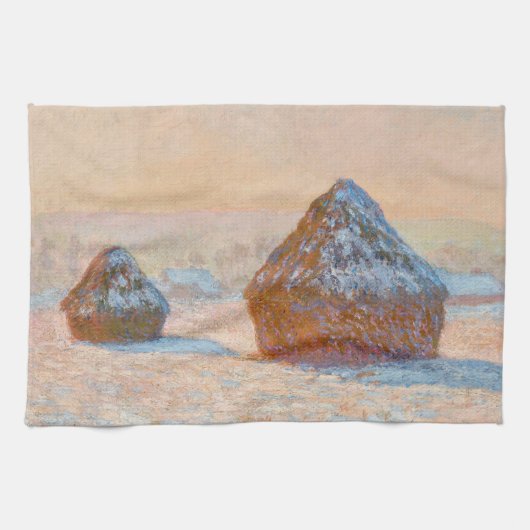 Claude Monet - Rührstäbe, Schneeeffekt, Morgen Geschirrtuch (Horizontal)