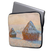 Claude Monet - Rührstäbe, Schneeeffekt, Morgen Laptopschutzhülle (Vorderseite Links)