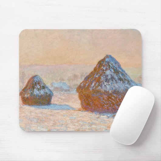 Claude Monet - Rührstäbe, Schneeeffekt, Morgen Mousepad (Mit Mouse)
