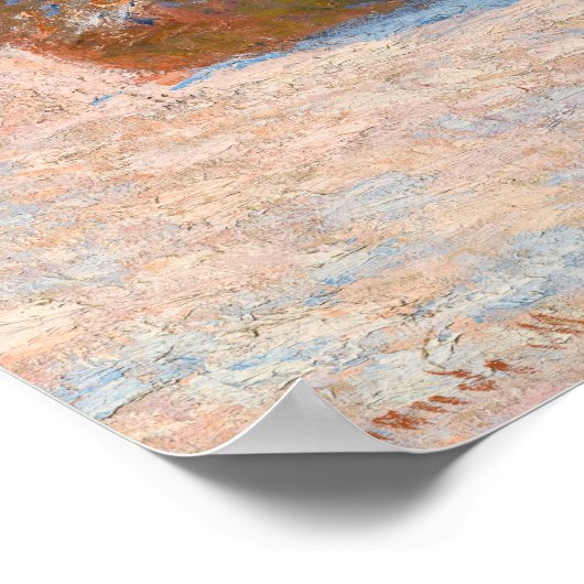 Claude Monet - Rührstäbe, Schneeeffekt, Morgen Poster (Ecke)