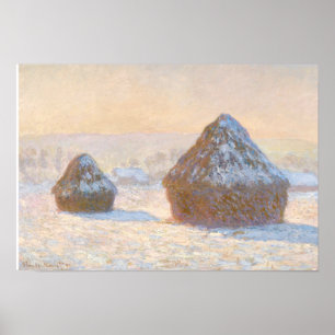 Claude Monet - Rührstäbe, Schneeeffekt, Morgen Poster