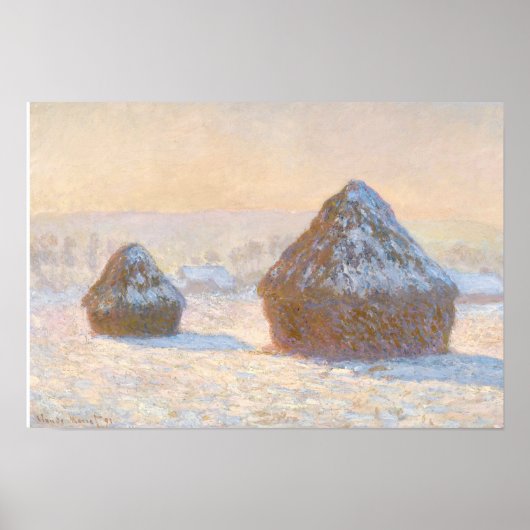 Claude Monet - Rührstäbe, Schneeeffekt, Morgen Poster (Vorne)