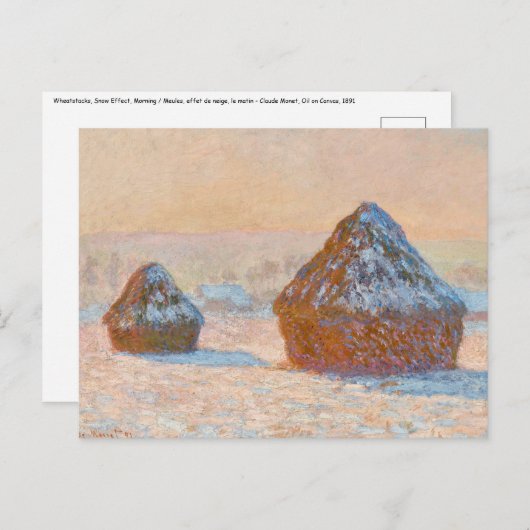 Claude Monet - Rührstäbe, Schneeeffekt, Morgen Postkarte (Vorne/Hinten)
