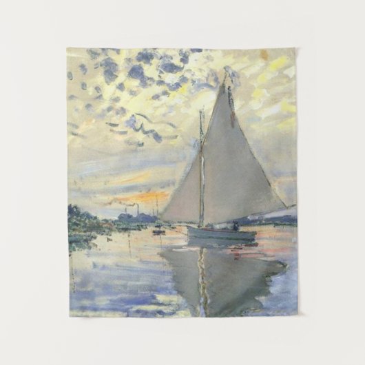 Claude Monet - Sailboat At Le Petit Gennevilliers Wandteppich (Vorderseite)