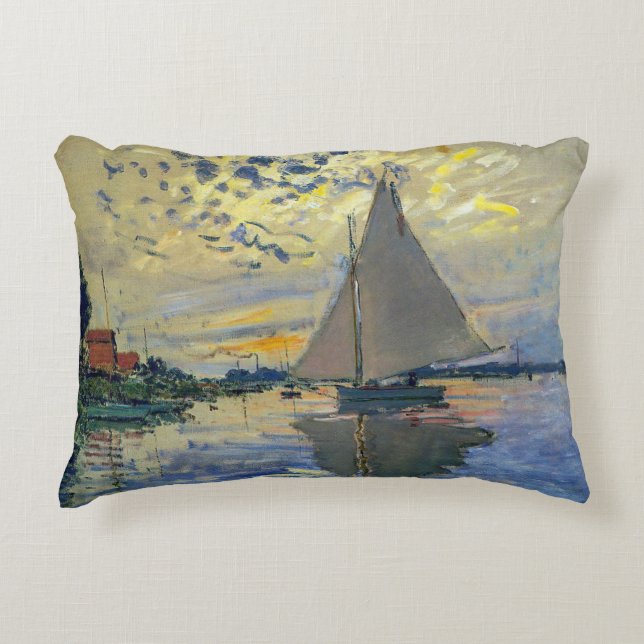 Claude Monet - Sailboat bei Le Petit-Gennevilliers Dekokissen (Vorderseite)
