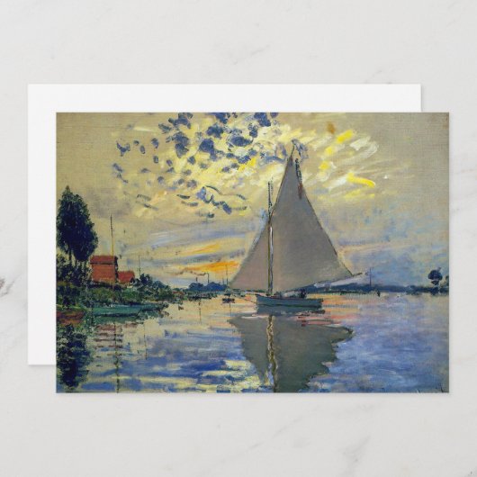 Claude Monet - Sailboat bei Le Petit-Gennevilliers Einladung (Vorne/Hinten)