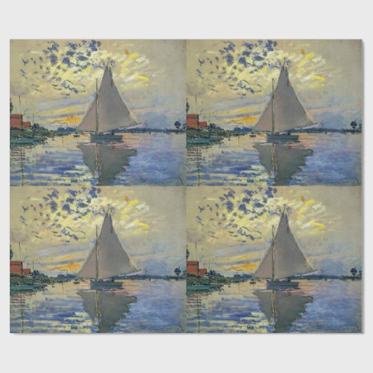 Claude Monet - Sailboat bei Le Petit-Gennevilliers Geschenkpapier (Flach)
