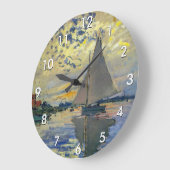 Claude Monet - Sailboat bei Le Petit-Gennevilliers Große Wanduhr (Winkel)
