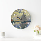 Claude Monet - Sailboat bei Le Petit-Gennevilliers Große Wanduhr (Zuhause)