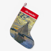 Claude Monet - Sailboat bei Le Petit-Gennevilliers Kleiner Weihnachtsstrumpf (Vorderansicht (hängend))