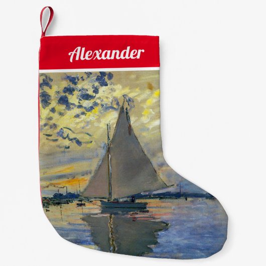 Claude Monet - Sailboat bei Le Petit-Gennevilliers Kleiner Weihnachtsstrumpf (Vorderseite)