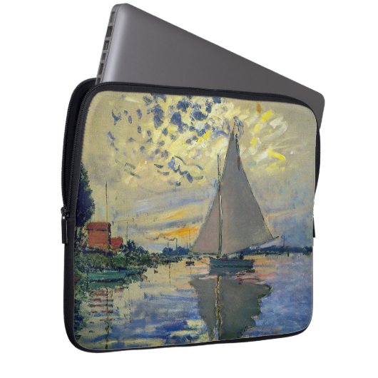 Claude Monet - Sailboat bei Le Petit-Gennevilliers Laptopschutzhülle (Vorne Rechts)