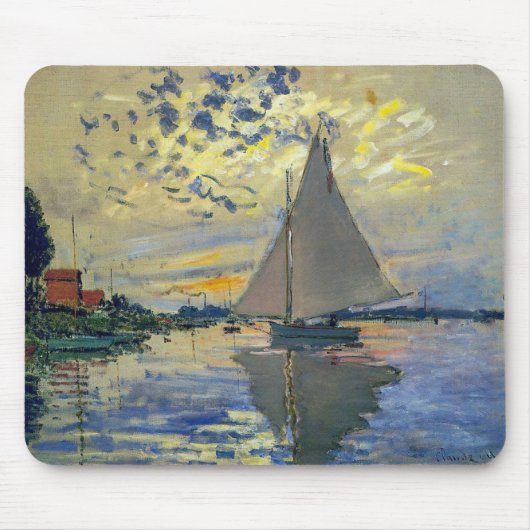 Claude Monet - Sailboat bei Le Petit-Gennevilliers Mousepad (Vorne)