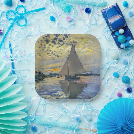 Claude Monet - Sailboat bei Le Petit-Gennevilliers Pappteller (Party)