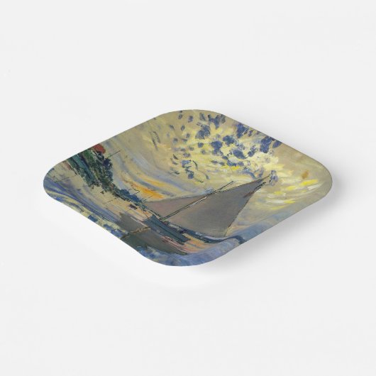 Claude Monet - Sailboat bei Le Petit-Gennevilliers Pappteller (Gewinkelt)