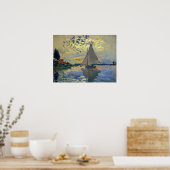 Claude Monet - Sailboat bei Le Petit-Gennevilliers Poster (Küche)