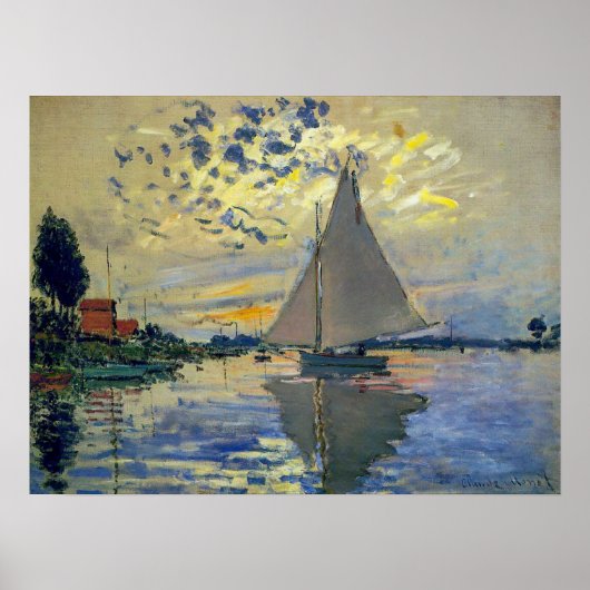 Claude Monet - Sailboat bei Le Petit-Gennevilliers Poster (Vorne)