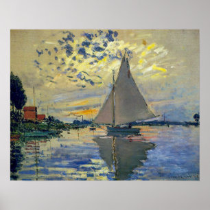 Claude Monet - Sailboat bei Le Petit-Gennevilliers Poster
