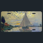 Claude Monet - Sailboat bei Le Petit-Gennevilliers US Nummernschild<br><div class="desc">Sailboat at Le Petit-Gennevilliers / Voilier au Petit-Gennevilliers - Claude Monet,  1874</div>