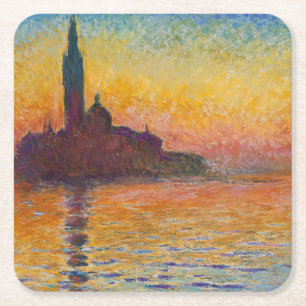 Claude Monet - San Giorgio Maggiore bei Dämmerung Rechteckiger Pappuntersetzer