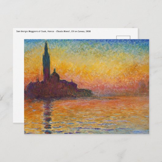 Claude Monet - San Giorgio Maggiore - Museo Canton Postkarte (Vorne/Hinten)