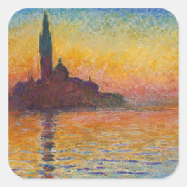 Claude Monet - San Giorgio Maggiore - Museo Canton Quadratischer Aufkleber