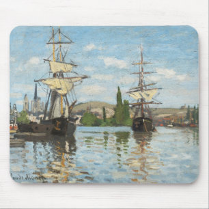 Claude Monet  Schiff auf der Seine in Rouen Mousepad