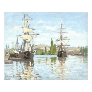 Claude Monet. Schiffe auf der Seine in Rouen Fotodruck