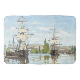 Claude Monet. Schiffe, die auf der Seine in Rouen  Badematte