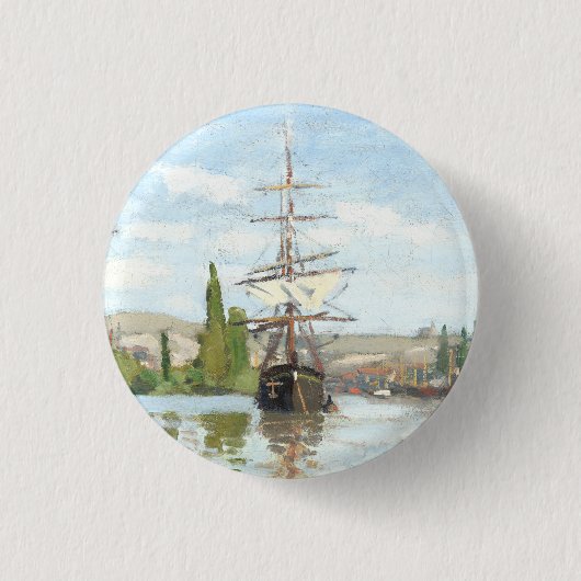 Claude Monet. Schiffe, die auf der Seine in Rouen Button (Vorderseite)