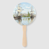 Claude Monet. Schiffe, die auf der Seine in Rouen  Fächer (Rückseite)