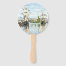 Claude Monet. Schiffe, die auf der Seine in Rouen  Fächer