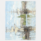 Claude Monet. Schiffe, die auf der Seine in Rouen  Fleecedecke (Vorderseite)