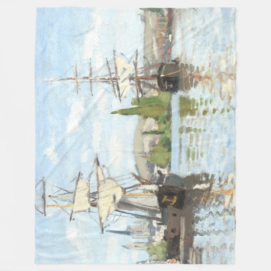 Claude Monet. Schiffe, die auf der Seine in Rouen Fleecedecke (Vorderseite)