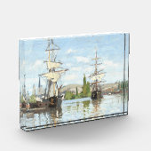 Claude Monet. Schiffe, die auf der Seine in Rouen  Fotoblock (Links)