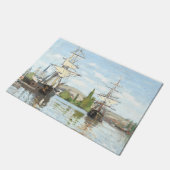 Claude Monet. Schiffe, die auf der Seine in Rouen  Fußmatte (Schrägansicht)